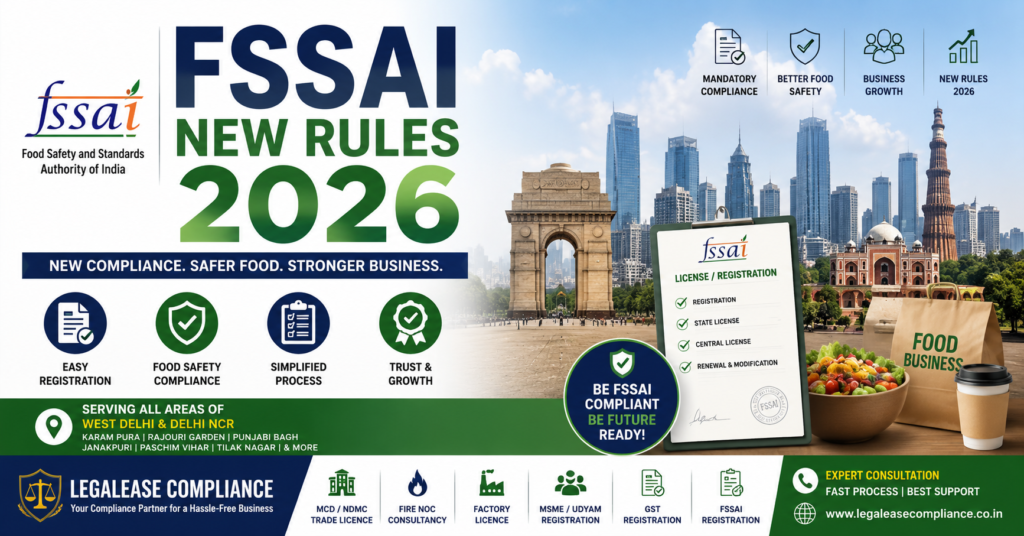 FSSAI New Rules 2026 | FSSAI Registration in West Delh
