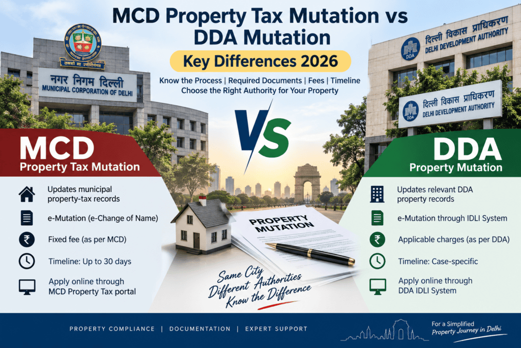 MCD Property Tax Mutation vs DDA Mutation